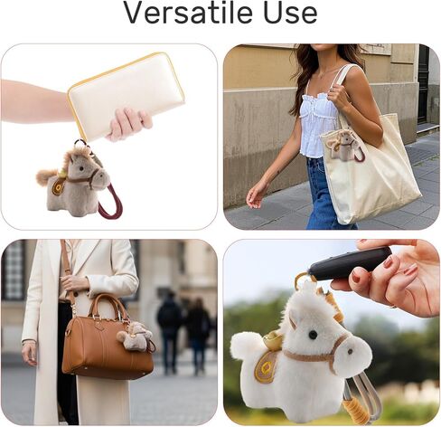 Plush Horse with Gold Ingot Keychain - Adorable Chinese Mascot, Year of the Horse Pendant, Fengshui Decor in Kuwait