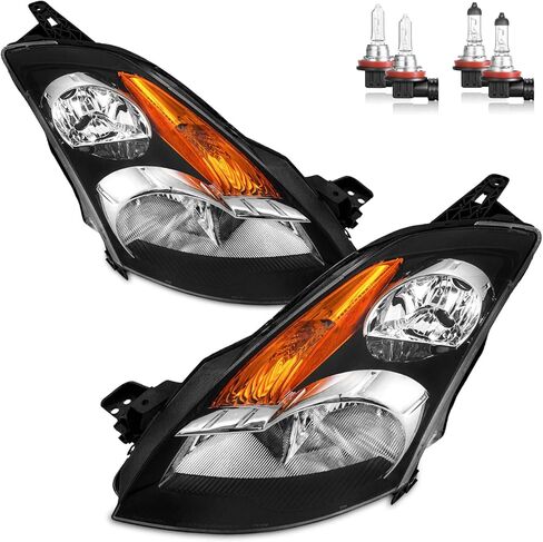 لـ 2007-2009 ألتيما 4 أبواب سيدان هالوجين 07 08 09 ألتيما 4Dr سيدان المصابيح الأمامية اليسار واليمين مجموعة المصابيح الأمامية زوج كروم الإسكان مع عاكس العنبر in Kuwait