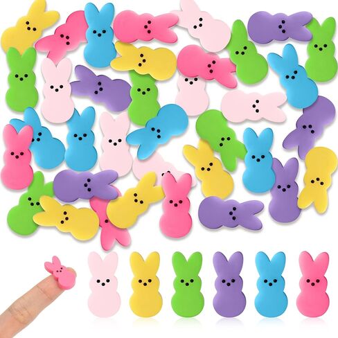 60pcs Mini Easter Pastel Bunny Resin Decor, Mixed Colors Rabbit Resin Charms for Dollhouse Garden, Cute Bunny for Easter Egg Hunt Activity Spring Craft Supply Basket Landscape DIY Decoration in Saudi Arabia