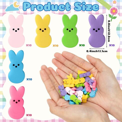 60pcs Mini Easter Pastel Bunny Resin Decor, Mixed Colors Rabbit Resin Charms for Dollhouse Garden, Cute Bunny for Easter Egg Hunt Activity Spring Craft Supply Basket Landscape DIY Decoration in Saudi Arabia