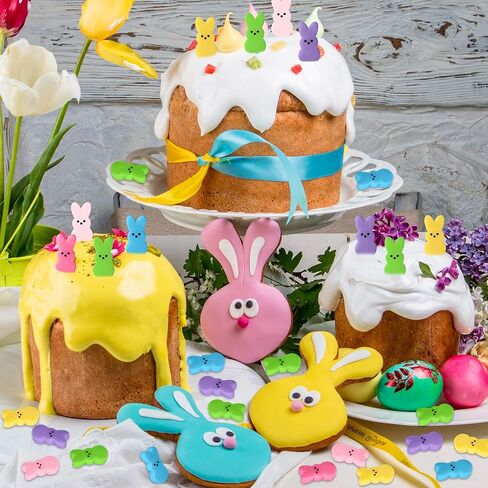 60pcs Mini Easter Pastel Bunny Resin Decor, Mixed Colors Rabbit Resin Charms for Dollhouse Garden, Cute Bunny for Easter Egg Hunt Activity Spring Craft Supply Basket Landscape DIY Decoration in Saudi Arabia
