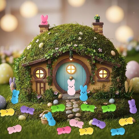 60pcs Mini Easter Pastel Bunny Resin Decor, Mixed Colors Rabbit Resin Charms for Dollhouse Garden, Cute Bunny for Easter Egg Hunt Activity Spring Craft Supply Basket Landscape DIY Decoration in Saudi Arabia