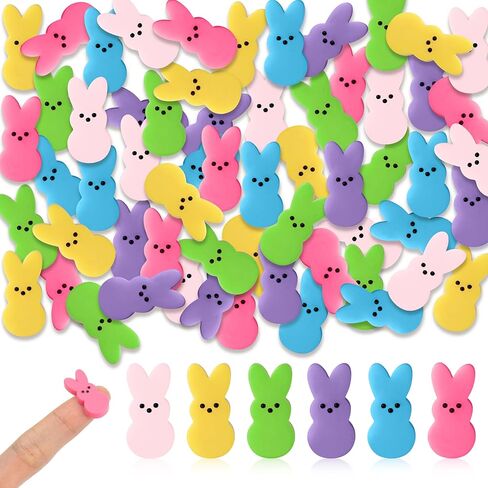 60pcs Mini Easter Pastel Bunny Resin Decor, Mixed Colors Rabbit Resin Charms for Dollhouse Garden, Cute Bunny for Easter Egg Hunt Activity Spring Craft Supply Basket Landscape DIY Decoration in Kuwait