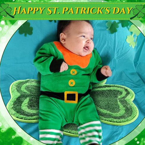 سجاد حمام Cindeer St Patricks Day Shamrock Lucky Shamrocks Clover مزخرف ممسحة مطبخ قابلة للغسل، سجادة مريحة غير قابلة للانزلاق، سجادة دش ديكور غرفة النوم (نمط مطابقة الألوان، 23.6 × 25.2 بوصة) in Kuwait
