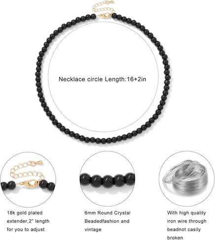 Turquoise Natural Stone Necklace for Women 4mm Handmade Crystal Choker Bead Necklace Gemstone Necklace Healing Crystal Jewelry for Women in Kuwait
