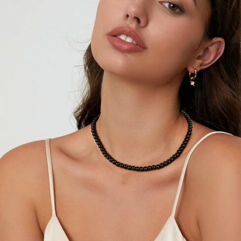 Turquoise Natural Stone Necklace for Women 4mm Handmade Crystal Choker Bead Necklace Gemstone Necklace Healing Crystal Jewelry for Women in Kuwait