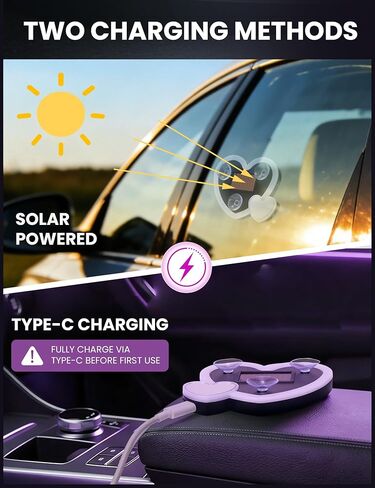 ضوء LED على شكل قلب يعمل بالطاقة الشمسية لتزيين السيارة، قطعتان من أضواء القلب المحيطة LED للسيارة الوردية، 5 أوضاع قابلة للشحن لاسلكيًا على شكل قلب ضوء نيون LED، ملحقات سيارة لطيفة، هدية رومانسية in Kuwait