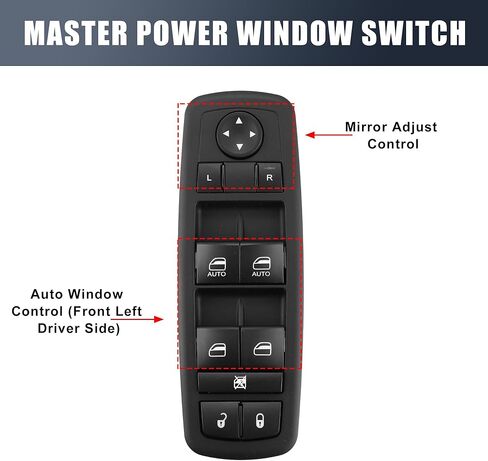 X AUTOHAUX 68620474AA Master Power Window Switch Front Driver Side for Dodge Charger Pursuit R/T SE SRT8 SXT 13-14 for Dodge Journey R/T SE SXT 12-18 in Saudi Arabia