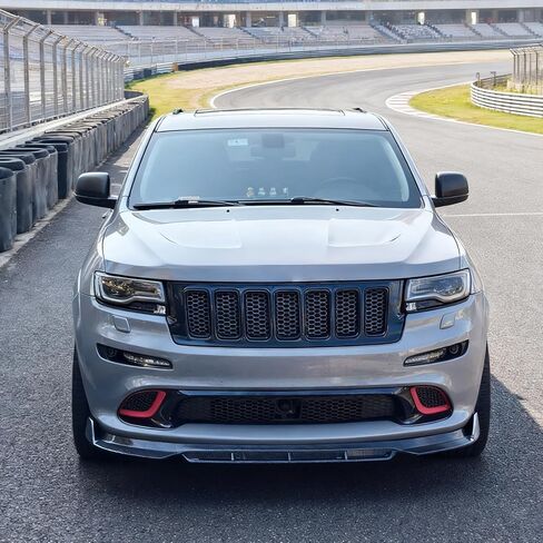 3 Pieces Front Lip for Jeep Grand Cherokee SRT/Srt8 12-16 Add-0n Front Bumper Spoiler Diffuser Splitter ABS Plastic (Carbon Fiber Painted) in Saudi Arabia