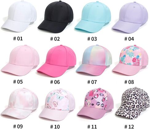 Baseball Ponytail for 3-6 Years Old Girls Messy High Bun with Ponytail Hole Breathable Hat for Kids in Saudi Arabia