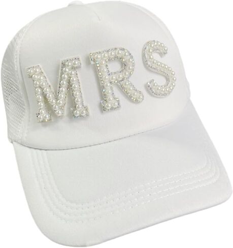 Pearl Bridal Hat Baseball Cap Bridal Wedding Bride Groom Hat for Newlywed Couples Bridal Party in Kuwait