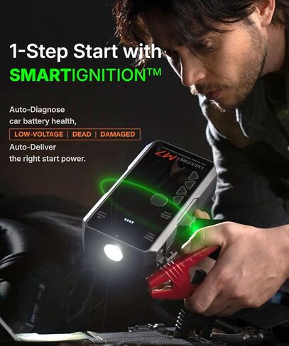 M7 Smart Car Jump Starter with Air Compressor, 12V Portable Jump Pack for up to 8.5L Gasoline and 6.5L Diesel Engines, 150PSI Digital Tire Inflator, Jumper Cables and Light in Saudi Arabia