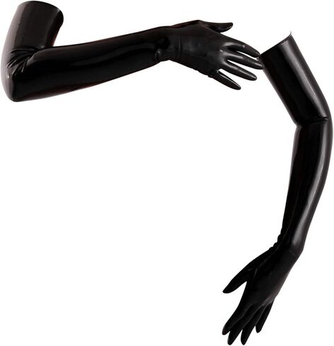 Chlorinated Latex Long Gloves (Opera Length) Fetish - Black (Small) in Saudi Arabia