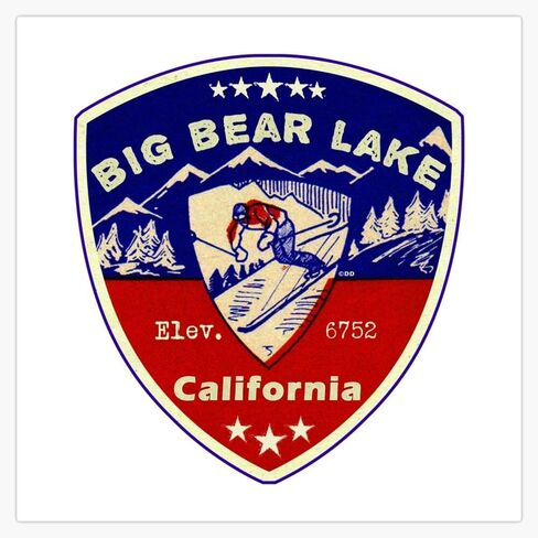 Big Bear Lake California Skiing Ski Mountains Skier CA Window Water Bottle Bumper Sticker Decal 5" in Saudi Arabia