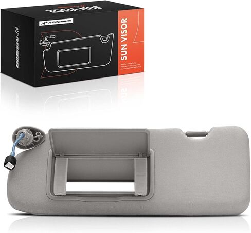 A-Premium Driver Left Side Sun Visor Compatible with Honda CR-V CRV 2017 2018 2019 2020 2021 2022 - with Vanity Light, with Vanity Mirror, Gray Color - Replaces 83280-TLAA1-2ZB, 83280TLAA12ZB in Saudi Arabia