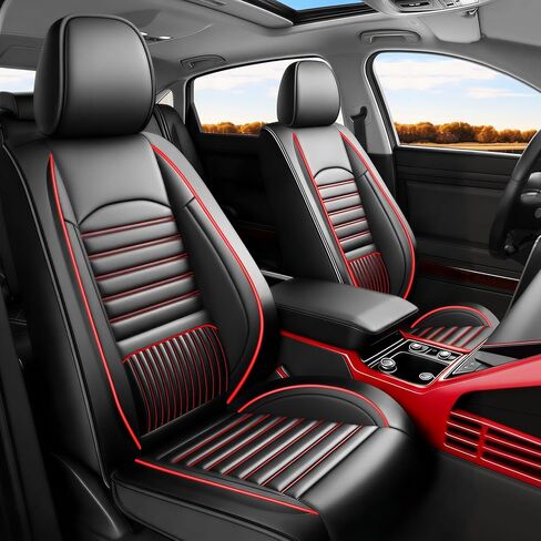 Fit Accord Car Seat Covers (5 Seats Full Set) Compatible with Honda Accord 2003-2024-2025 - Full Coverage Breathable Leather, Airbag Compatible, Waterproof & All-Weather, Black in Kuwait