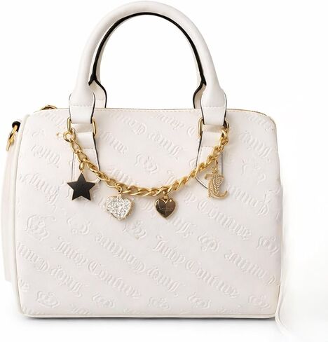 Juicy Couture Women’s Not Your Babe Satchel Logo Embossed Crossbody Handbag with Top Handles & Adjustable Strap in Saudi Arabia