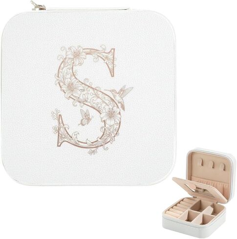 St Patricks Day Clovers Travel Jewelry Box, Portable Jewelry Box with Mirror, Small Jewelry Case Organizer and Storage for Girls Women Teen, Mini Travel Essentials Gifts for Birthday in Saudi Arabia