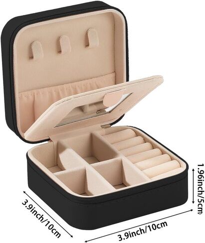 St Patricks Day Clovers Travel Jewelry Box, Portable Jewelry Box with Mirror, Small Jewelry Case Organizer and Storage for Girls Women Teen, Mini Travel Essentials Gifts for Birthday in Saudi Arabia