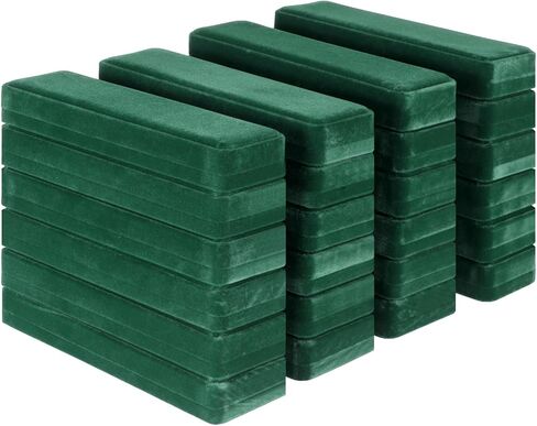 24 قطعة من صناديق الأساور المخملية، صندوق عرض مجوهرات طويل 8.7 بوصة، صندوق هدايا مجوهرات مخملي أخضر، حقيبة تخزين المجوهرات للاستخدام التجاري in Kuwait