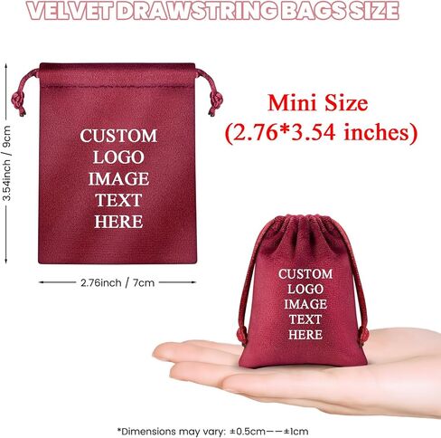 WACAR 150-Pack Custom Velvet Drawstring Gift Bags with Logo Text, Bulk Personalized Jewelry Pouches for Wedding Party Favor Christmas Small Items,Black in Saudi Arabia