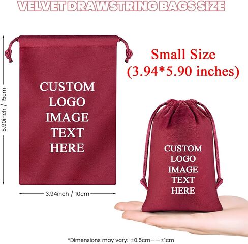 WACAR 150-Pack Custom Velvet Drawstring Gift Bags with Logo Text, Bulk Personalized Jewelry Pouches for Wedding Party Favor Christmas Small Items,Black in Saudi Arabia