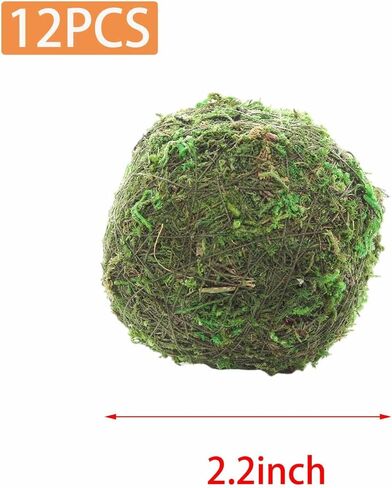 12 Pcs Faux Moss Balls Decorative 2.3 Inch Artificial Green Moss Balls Decor in Kuwait