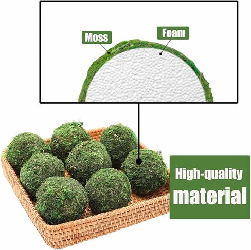 12 Pcs Faux Moss Balls Decorative 2.3 Inch Artificial Green Moss Balls Decor in Kuwait