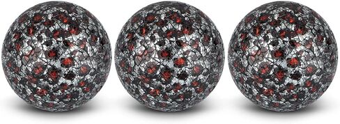 MDLUU 4 Inch Glass Mosaic Spheres, Snake Skin Pattern Decorative Orbs Set, Centerpiece Balls for Bowl, Vase, Trays, Table Ornament, Pack of 3 in Kuwait
