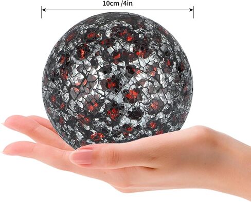 MDLUU 4 Inch Glass Mosaic Spheres, Snake Skin Pattern Decorative Orbs Set, Centerpiece Balls for Bowl, Vase, Trays, Table Ornament, Pack of 3 in Kuwait