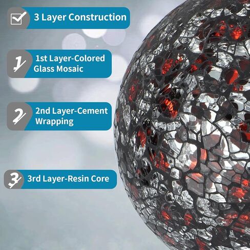 MDLUU 4 Inch Glass Mosaic Spheres, Snake Skin Pattern Decorative Orbs Set, Centerpiece Balls for Bowl, Vase, Trays, Table Ornament, Pack of 3 in Kuwait