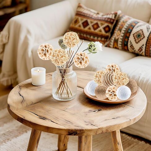 12 Pcs Decorative Balls for Bowls, Assorted Bowl Fillers Vase Fillers for Centerpieces, Natural Rattan Wicker Jute Decorative Balls for Home Garden Wedding Party Table Decor in Saudi Arabia