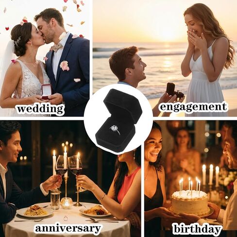 36 Pcs Black Velvet Ring Box Blulk for Wedding Ceremony Engagement Jewelry Boxes Packaging Display Ring Case Earring Storage Holder for Proposal Anniversary Birthday Gift in Saudi Arabia