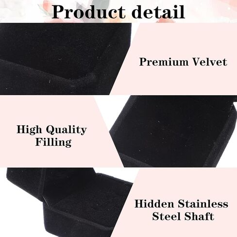 36 Pcs Black Velvet Ring Box Blulk for Wedding Ceremony Engagement Jewelry Boxes Packaging Display Ring Case Earring Storage Holder for Proposal Anniversary Birthday Gift in Saudi Arabia