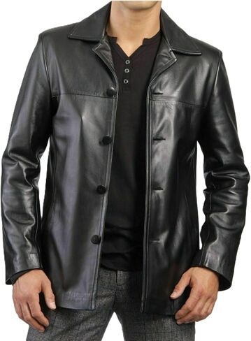 Men's Genuine Leather Four Button Classic Black Jacket Soft Lambskin Casual Wear Blazer Suit in Saudi Arabia