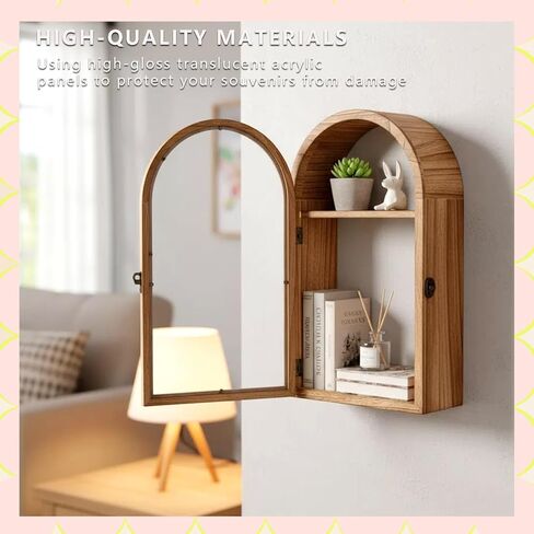 Shadow Box Frame with Clear Acrylic Door, Removable Shelves & Linen Back - Large Display Case Picture Frame for Wall or Tabletop - Memory Box for Wedding Bouquet, Photos, Medals, Memorabilia in Saudi Arabia