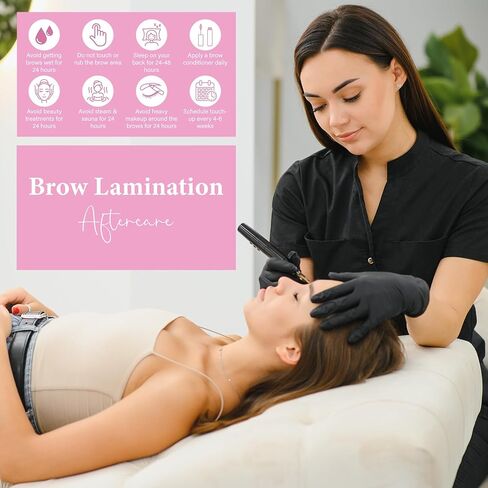 270 قطعة من بطاقات العناية اللاحقة لتصفيح الحواجب مقاس 3.5 × 2 بوصة، بطاقات تعليمات العناية اللاحقة بتصفيح الحواجب، بطاقة عمل مع رسم توضيحي وتعليمات لمستلزمات تصفيح الحواجب باللون الوردي in Kuwait