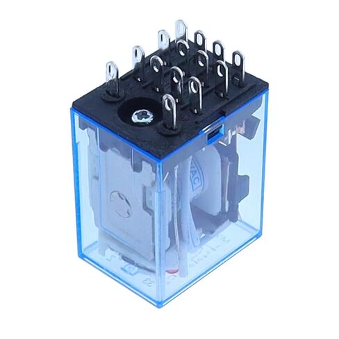 MY4NJ Electromagnetic Relay Switch with Socket Base, DPDT General Purpose, DC 12V-220V, LED Indicator, Transparent Housing (DC 220V) in Saudi Arabia