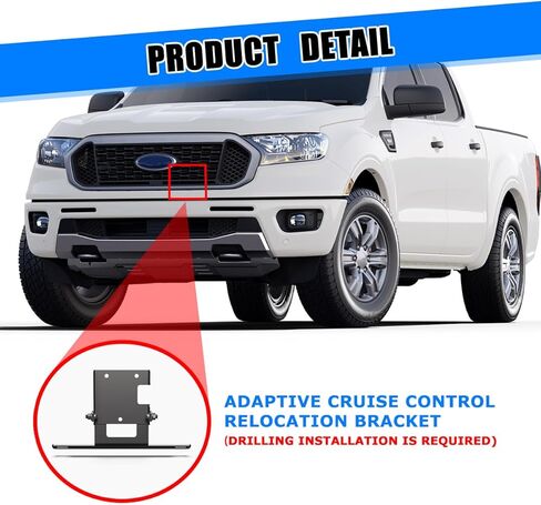 AUTOWIKI Acc Module Relocation Bracket for Ford Ranger 2019 2020 2021 2022 2023 Adaptive Cruise Control Sensor Bracket for 19-23 Ford Ranger, Black 1pcs in Saudi Arabia