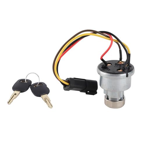 Ignition Switch High Sensitivity 2 Keys for CAT 906H 906H2 906K 906M Wheel Loader, Aluminium Alloy Excavator Ignition Switch for Backhoe Loader, Durable Material in Kuwait