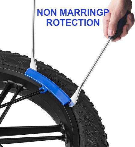 طقم ملعقة إطارات مقاس 11.5 بوصة، 26 قطعة أداة تغيير الإطارات للدراجات النارية والدراجات الترابية والجرارات والدراجات النارية، أداة إزالة الإطارات لتغيير إطارات الدراجات النارية مع 3 قطع من أغطية الحواف و6 قطع من صمامات أداة الصمامات (أزرق) in Kuwait