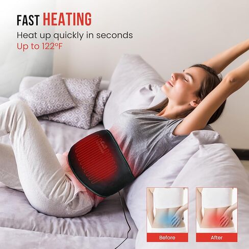 وسادة تسخين سنايلاكس لتخفيف آلام الظهر، مؤهلة من FSA HSA، وسادات تسخين كهربائية للتشنجات، الرقبة مع إيقاف تلقائي و6 مستويات للحرارة، قابلة للغسل في الغسالة، هدايا للنساء والرجال، أحمر in Kuwait