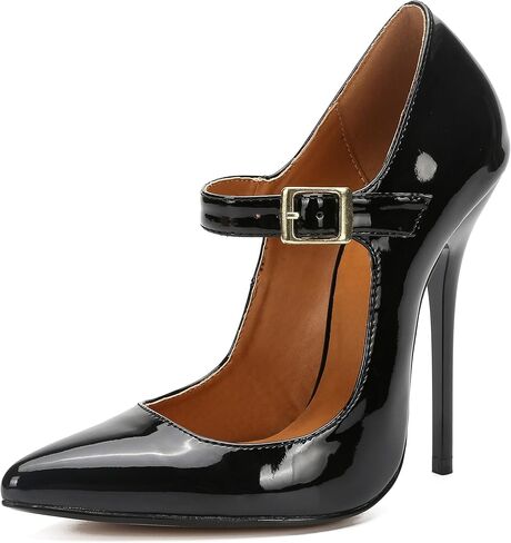 Unisex Men's Women's Pointed Toe Stiletto High Heel Buckle up Pumps in Saudi Arabia