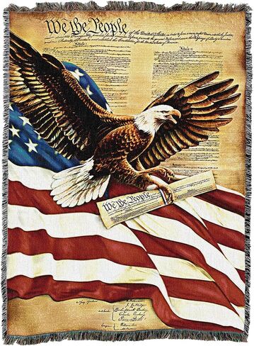 Pure Country Weavers Home of The Free by Greg Glordano Tapestry Throw Blanket Woven from Cotton - Made in The USA (72x54) in Saudi Arabia
