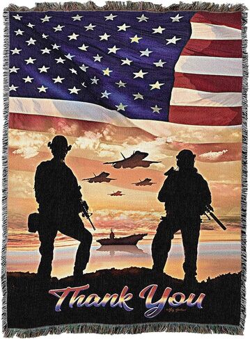 Pure Country Weavers Home of The Free by Greg Glordano Tapestry Throw Blanket Woven from Cotton - Made in The USA (72x54) in Saudi Arabia
