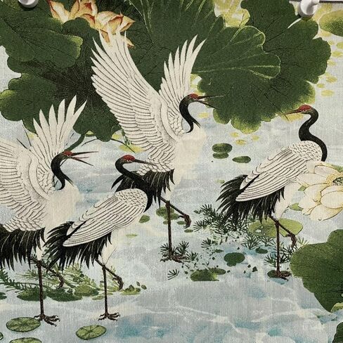Chinese Embroidered Lotus Pond with Cranes Wall Hanging, Traditional Asian Art Tapestry, 60x160cm in Saudi Arabia