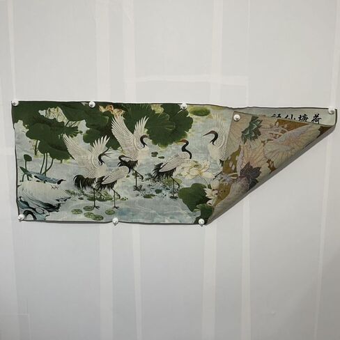 Chinese Embroidered Lotus Pond with Cranes Wall Hanging, Traditional Asian Art Tapestry, 60x160cm in Saudi Arabia