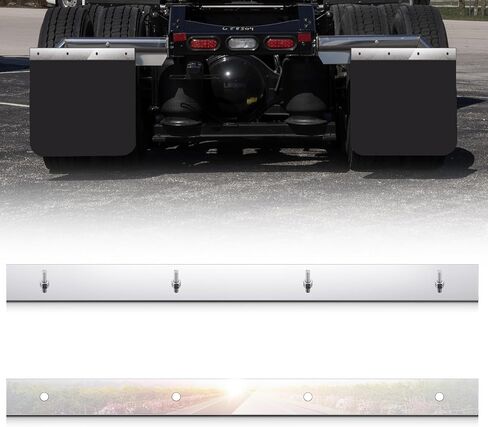 2 Pcs 2" x 24" Studded Mud Flap Top Plate, Non Perforated, Stainless Steel, for Fixing Mudguard in Saudi Arabia
