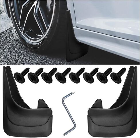 قطعتان من أغطية طين السيارة، مقاس 12.12 × 8.46 بوصة، حواف أمامية وخلفية للإطارات التلقائية، مضادة للخدش والتصادم، واقي رذاذ عجلة السيارة، ملحق حماية عالمي للسيارة لسيارات الدفع الرباعي والشاحنات وسيدان (أسود) in Kuwait