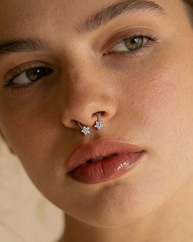 2PCS Horseshoe Septum Rings, 16G Cute Daith Jewelry, Stainless Steel Helix Daith Piercing Jewelry in Saudi Arabia